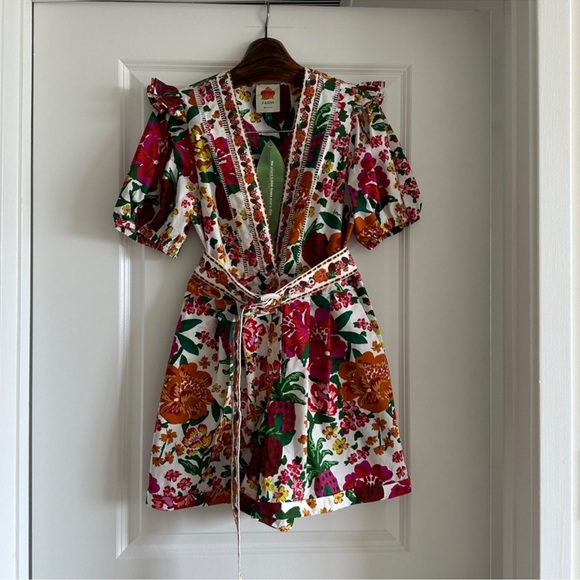 Farm Rio Off-White Flowerful Sketch Romper - Picture 3 of 11